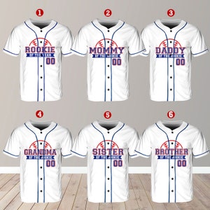 Personalized Family Of the Rookie Baseball Jersey, Custom Name Number Shirt, Rookie Of The Year Jersey, Family Matching Outfit Baseball Game