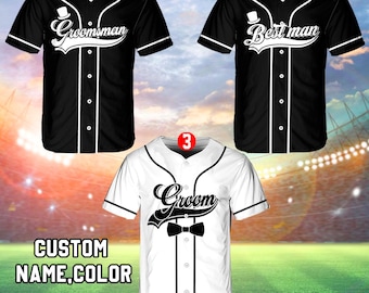 Personalized Groom and Groomsmen Baseball Jersey, Personalized Best Man Jersey, Perfect for Engagements, Weddings, and Bachelor Parties