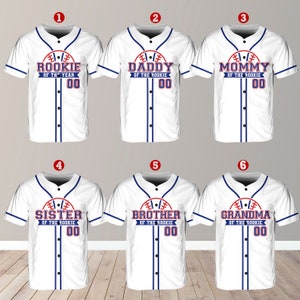 Personalized Family Of the Rookie Baseball Jersey, Custom Name Number Shirt, Rookie Of The Year Jersey, Family Matching Outfit Baseball Game