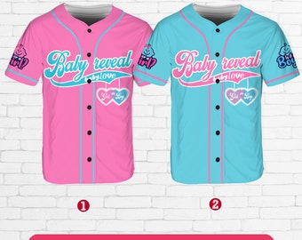 Personalized Baby Reveal Baseball Jersey, Blue or Pink Baseball Jersey, Gender Reveal Jersey, Team Boy Team Girl Jersey, Reveal Party Jersey