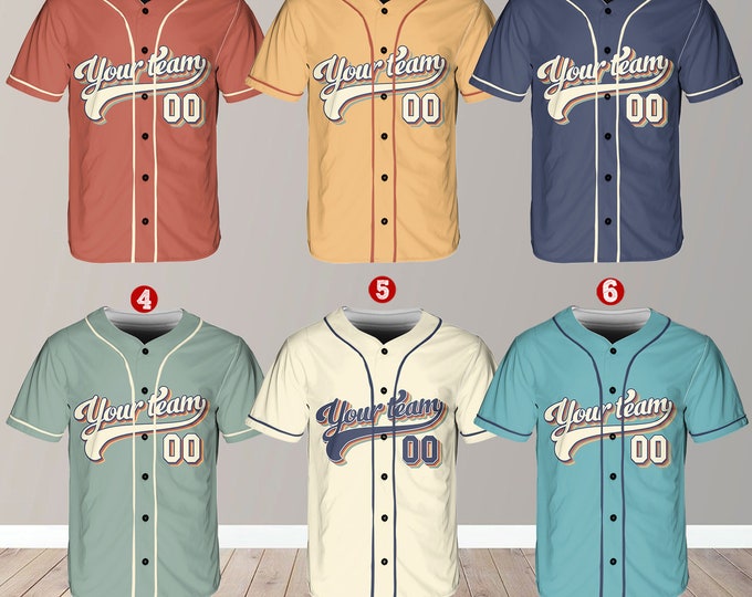 Personalized Vintage Team Name And Number Baseball Jersey, Custom Baseball Jersey Shirt, Baseball Jersey Uniform For Baseball Fans Lovers