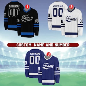 Personalisiertes Team Name & Nummer Hockey Jersey, Benutzerdefinierter Name Hockey Jersey, Hockey Jersey Uniform Für Hockeyfans, Hockeyliebhaber