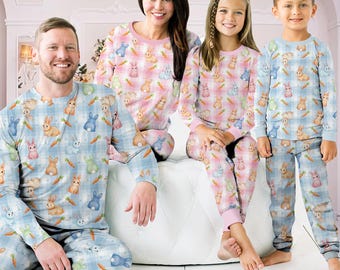 Matching Family Easter Pajamas, Bunny Rabbit Pajama Set for Family, Cute Easter PJs for Adults Kids, Spring Family Sleepwear