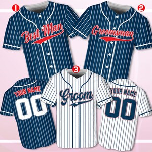 Personalized Groom and Groomsmen Baseball Jersey, Personalized Best Man Jersey, Perfect for Engagements, Weddings, and Bachelor Parties