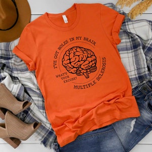 Multiple Sclerosis Shirt,I've got Holes In My Brain MS Awareness Shirt, Cure Shirt,MS Warrior Sweatshirt,Cancer Patient,Cancer Warrior Shirt