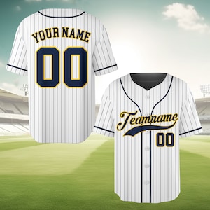 Personalisierter Teamname und Nummer Nadelstreifen Baseball Jersey, benutzerdefinierte Streifenlinie Farbe Baseball Jersey, Baseball Jersey Uniform Baseballfans