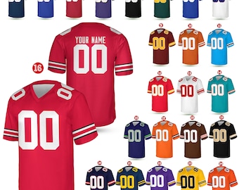 Gepersonaliseerde voetbalteam, aangepaste teamnaam en -nummer voetbalshirt, shirt met V-hals korte mouw, voetbalshirts