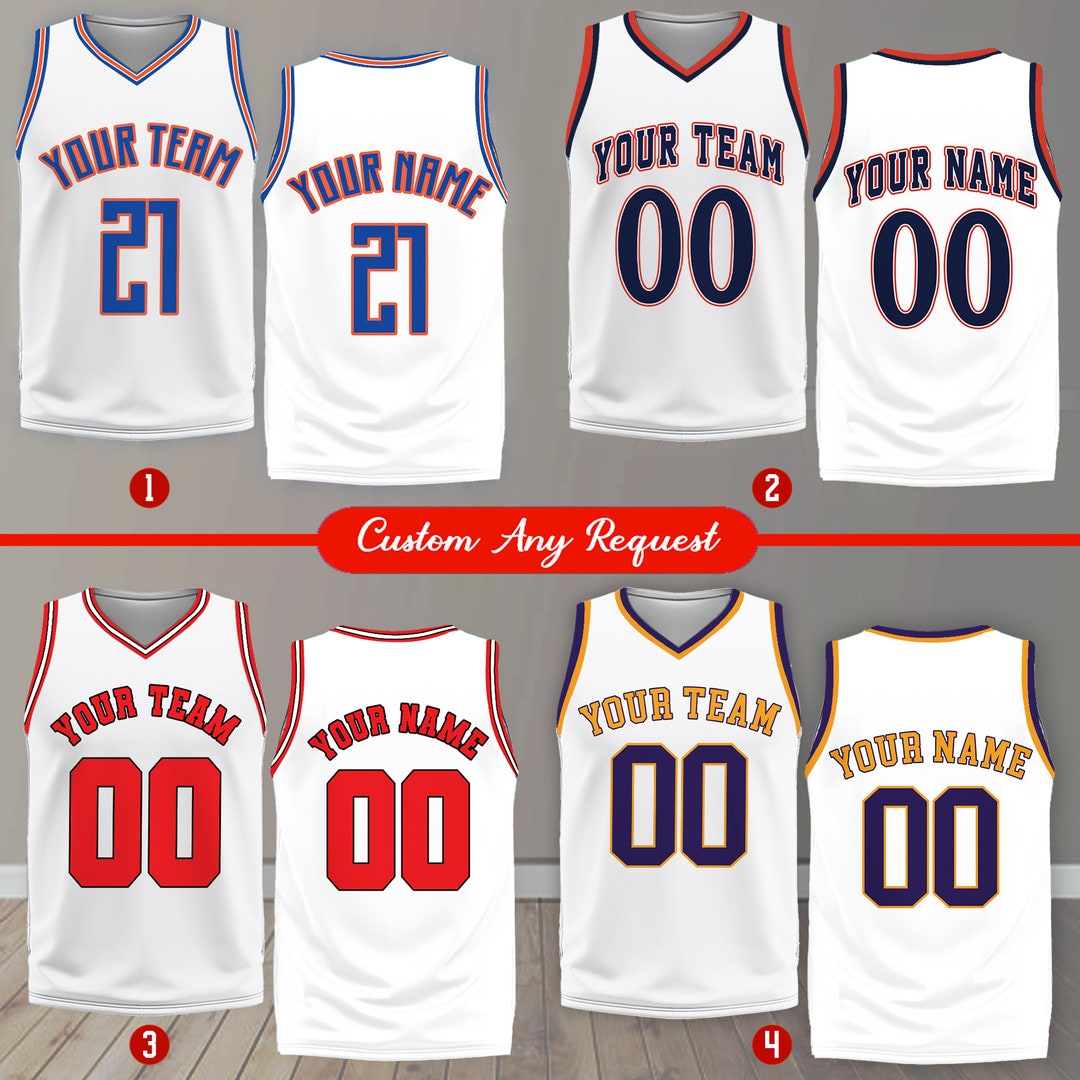 Custom Basketball Jersey Team Name & Number Basketball Jersey Etsy