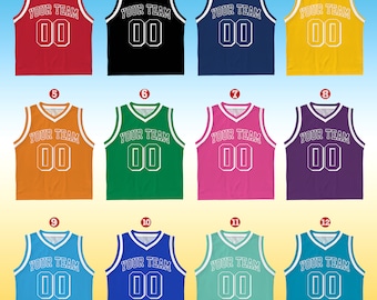 Custom Basketball Jersey Team Name & Number, Personalized Youth Kid Basketball Jersey, Game Day Outfit, Kids Birthday Jersey, Toddler Jersey