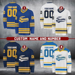 Personalisiertes Team Name & Nummer Hockey Jersey, Benutzerdefinierter Name Hockey Jersey, Hockey Jersey Uniform Für Hockeyfans, Hockeyliebhaber