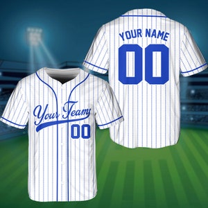 Personalisierter Teamname und -nummer Nadelstreifen-Baseball-Trikot, individuelles Baseball-Trikot mit Streifenlinienfarbe, Baseball-Trikot-Uniform