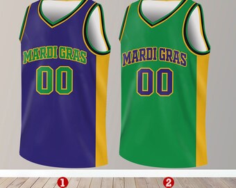 Custom Mardi Gras Basketball Jersey Team Name & Number, Basketball Jersey Team, Basketball Jersey for Mardi Gras Parade New Orleans