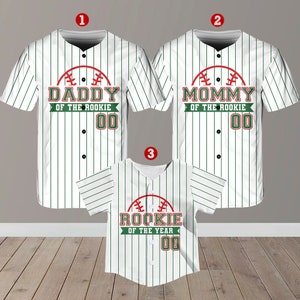Personalized Mommy Daddy Of the Rookie Baseball Jersey, Custom Name Number Shirt, Rookie Of The Year Jersey, Family Matching Outfits