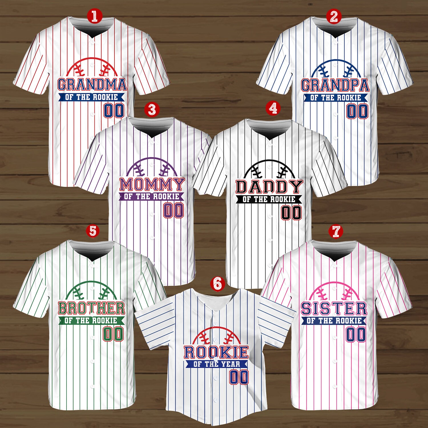 Personalized Mommy Daddy of the Rookie Baseball Jersey, Custom