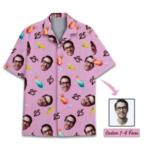 Custom Hawaiian Shirt with Face, Personalized Shirt with Photo, All Over Print Hawaiian Shirt for Men Women Youth, Birthday Face Shirts