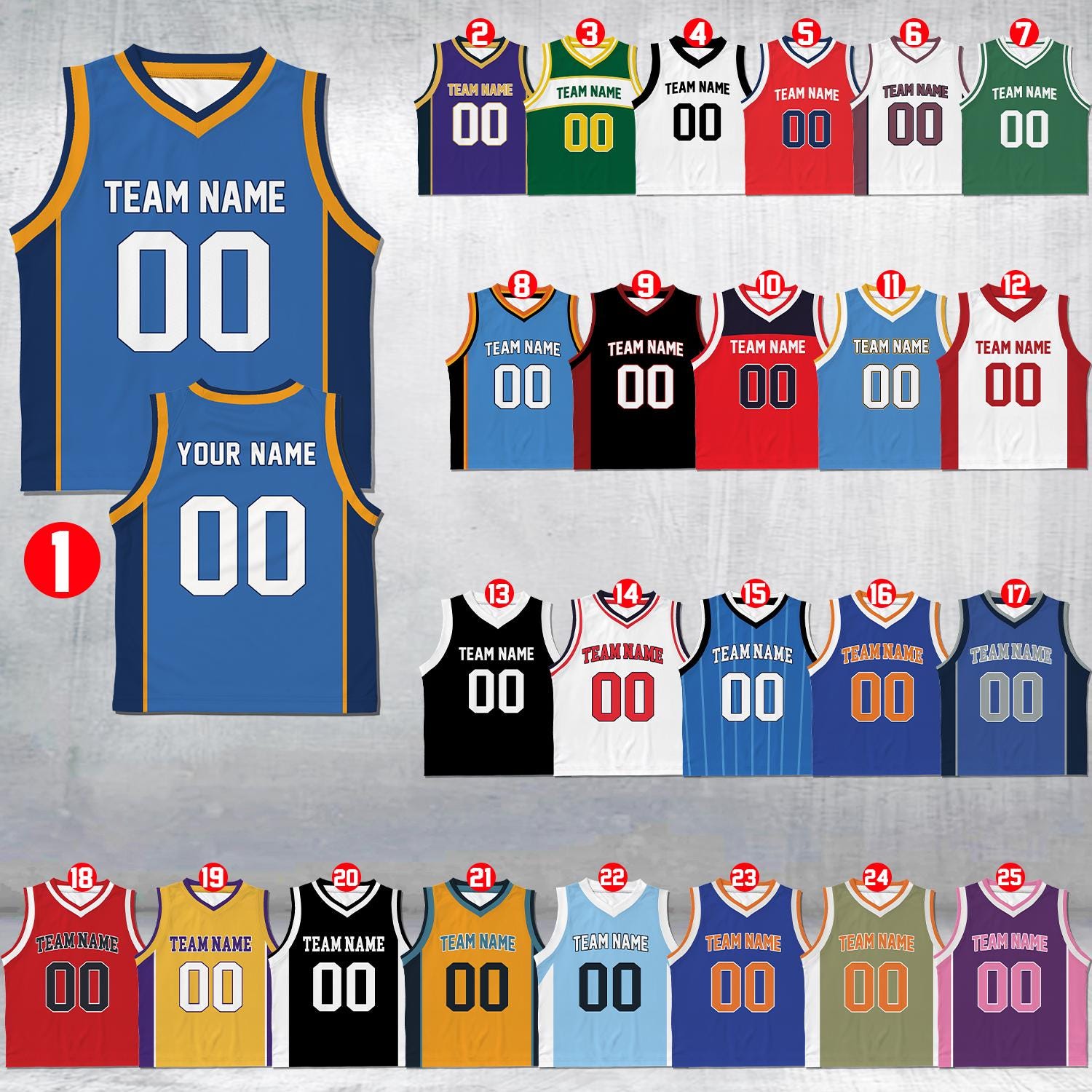 Custom Basketball Jersey Team Name & Number, Personalized Youth