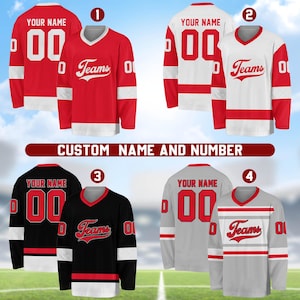 Personalisiertes Team Name & Nummer Hockey Jersey, Benutzerdefinierter Name Hockey Jersey, Hockey Jersey Uniform Für Hockeyfans, Hockeyliebhaber