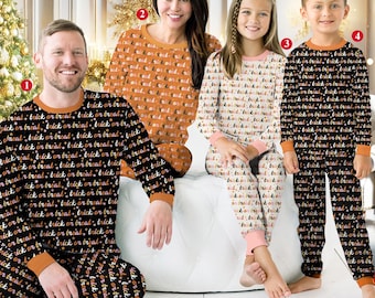 Family Matching Halloween Pajamas Set, Trick Or Treat Pjs Spooky Sleepwear, Matching Family Pjs Holiday Sleepwear Halloween Gift for Kids