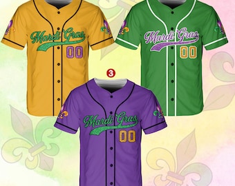 Personalized Mardi Gras Baseball Jersey, Custom Name And Number Baseball Jersey, Mardi Gras Carnival Jersey, Gift For Family Matching