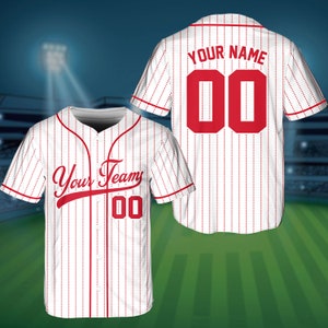 Personalisierter Teamname und Nummer Nadelstreifen Baseball Jersey, benutzerdefinierte Streifenlinie Farbe Baseball Jersey, Baseball Jersey Uniform
