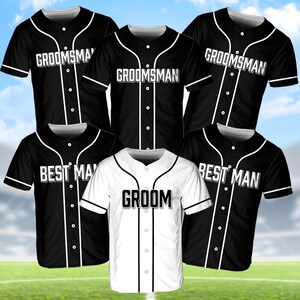 Personalized The Groom Groomsmen Baseball Jersey, Custom Best Man Jersey, Baseball Jersey For Engagement, Married Couple, Wedding Jersey
