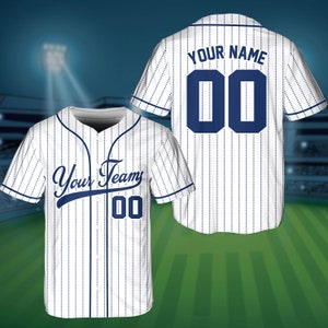 Personalisierter Teamname und -nummer Nadelstreifen-Baseball-Trikot, individuelles Baseball-Trikot mit Streifenlinienfarbe, Baseball-Trikot-Uniform
