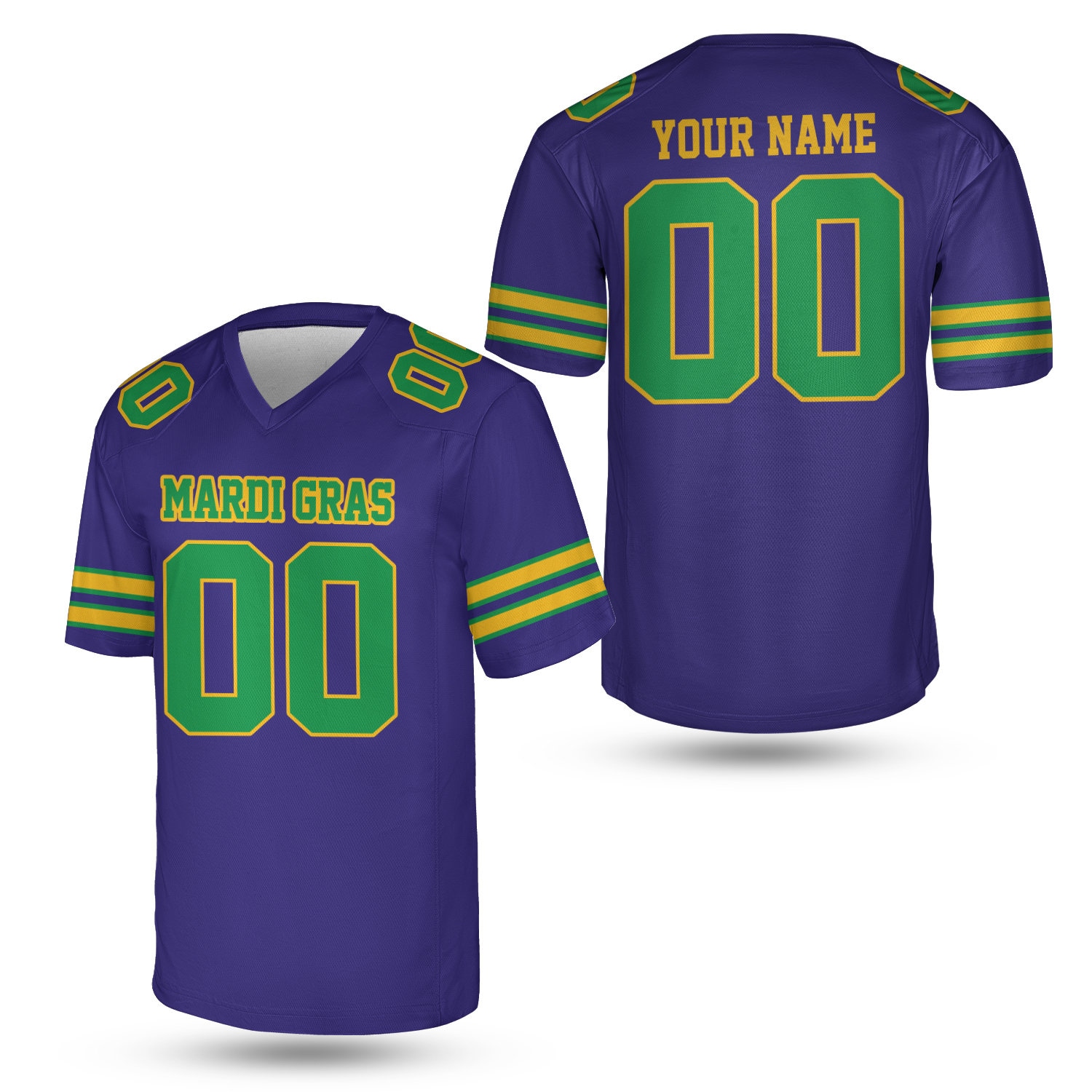 Personalized Mardi Gras Football Jersey, Custom Name and Number V
