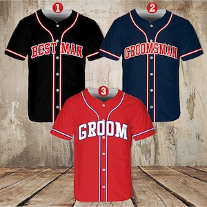 Personalized Groom Groomsmen Baseball Jersey, Custom Best Man Jersey, Baseball Jersey For Engagement, Married Couple, Wedding Jersey