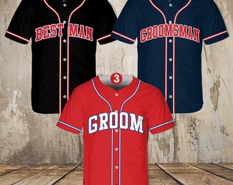 Personalisierte Bräutigam Groomsmen Baseball Jersey, Custom Best Man Jersey, Baseball Jersey für Verlobung, Ehepaar, Hochzeit Jersey