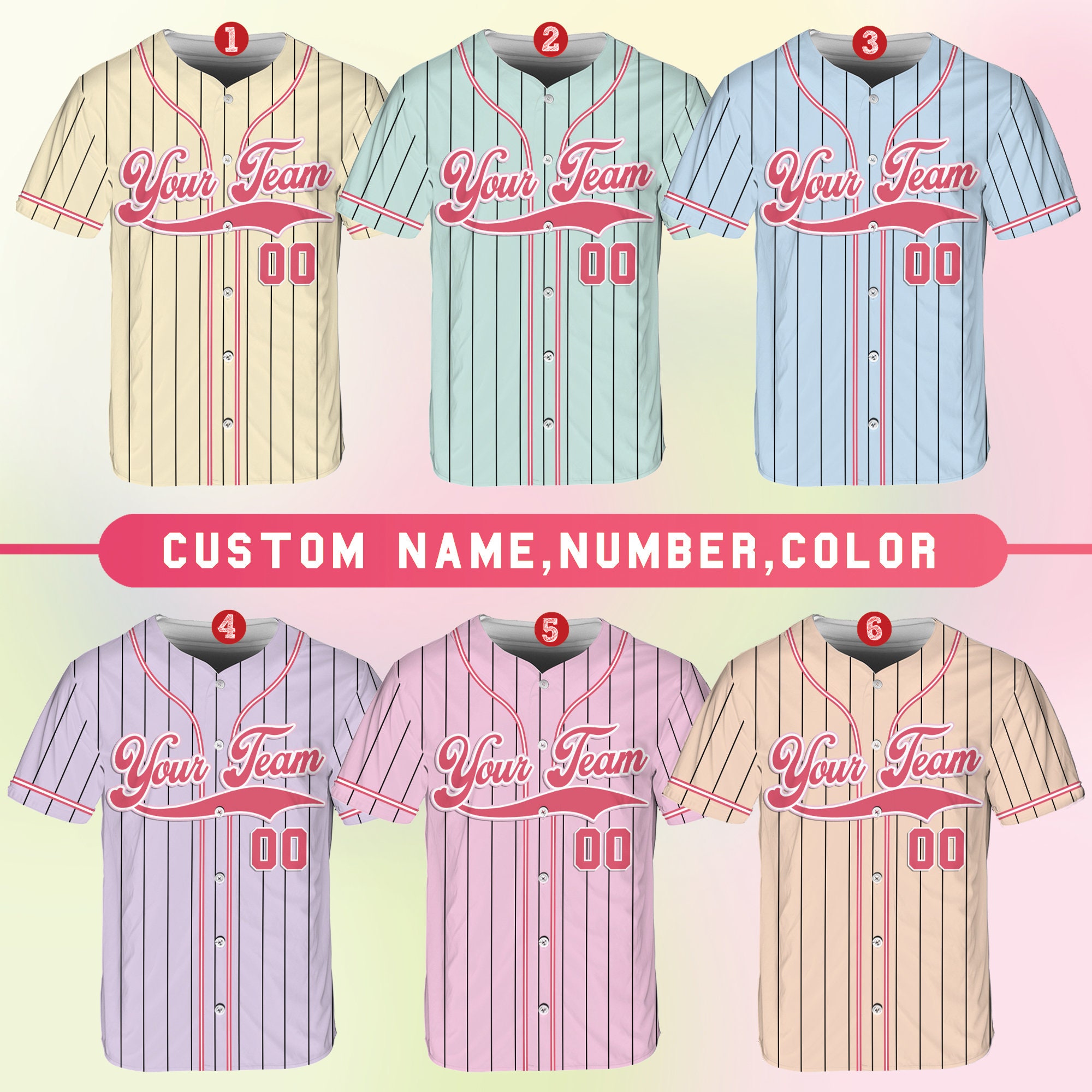 ベーシックシャツ メンズ レーディス ベースボールシャツ Personalized Vintage Team Name And Number Baseball Jerseyを発見する