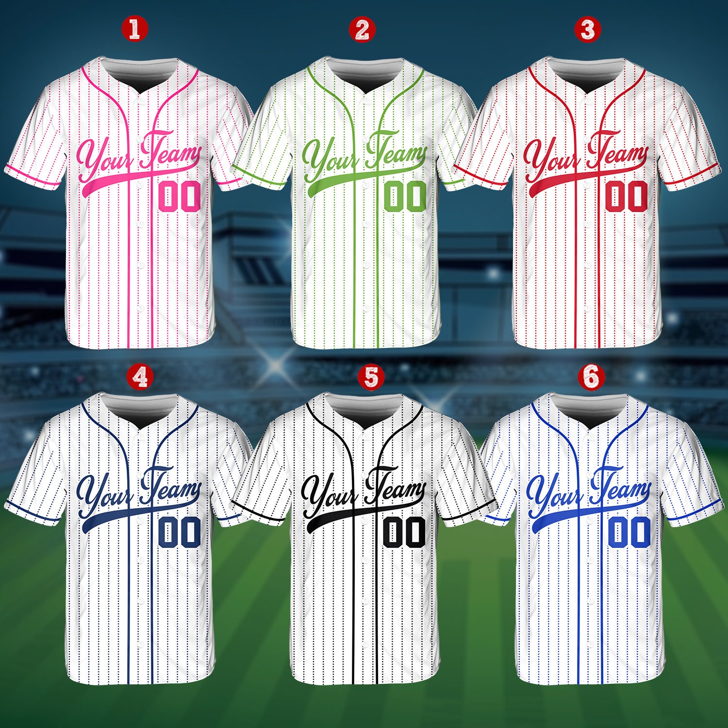 Custom Pnstrpe Baseball Jersey Shrt Wth Team Name Number Logo