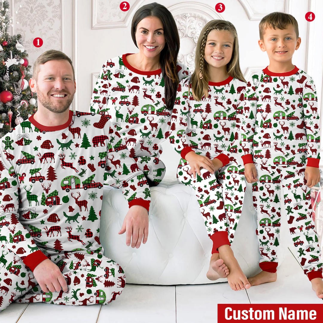 Christmas Gifts Custom Face On Pajamas Christmas Tree Pajamas