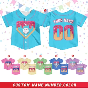 Personalisiertes Eis Baseball Trikot für Kinder Jugend Erwachsene, Benutzerdefinierter Name und Nummer Shirt, Eis Baseball Trikot, Sport Passendes Trikot