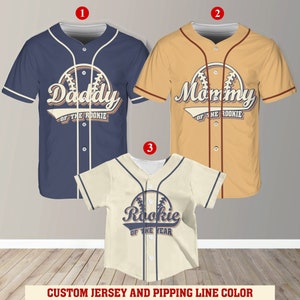 Personalized Mommy Daddy Of the Rookie Baseball Jersey, Custom Name Number Shirt, Rookie Of The Year Jersey, Family Matching Outfits