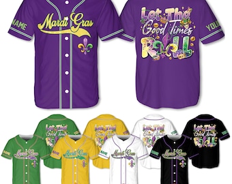 Personalisierte Karneval Baseball Jersey, Name und Nummer Baseball Jersey, Karneval Karneval Jersey, Geschenk für die Familie Matching
