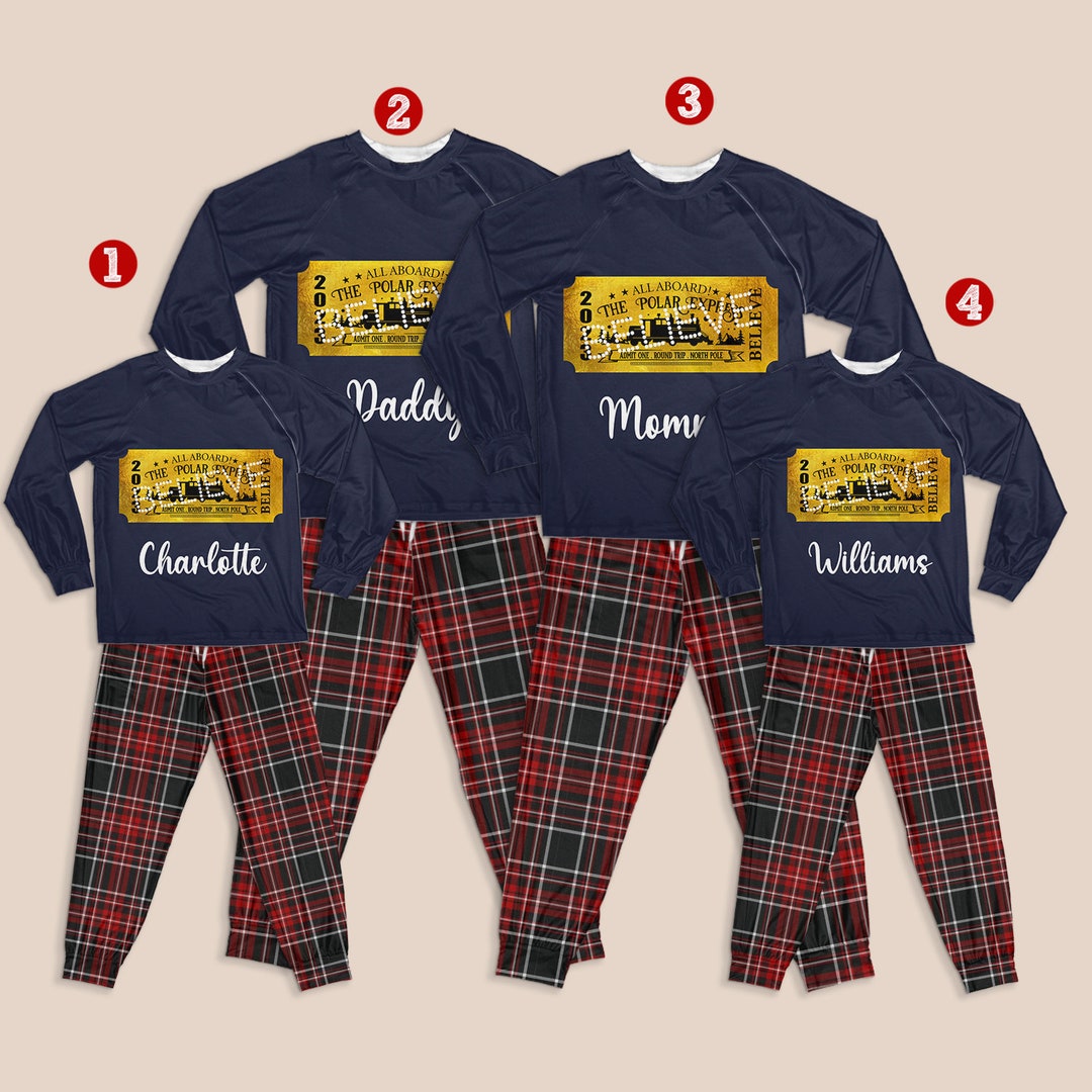 Personalized Polar Express Ticket Matching Family Pajamas Etsy