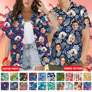 Custom Hawaiian Shirt with Face, Personalized Shirt with Photo, Bachelor Party Shirts, Custom Hawaii Party Shirt, Birthday Face Shirts