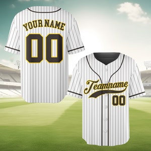 Personalisierter Teamname und Nummer Nadelstreifen Baseball Jersey, benutzerdefinierte Streifenlinie Farbe Baseball Jersey, Baseball Jersey Uniform Baseballfans