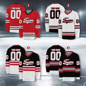 Personalized Team Name & Number Hockey Jersey For Adult Kid Youth, Custom Name Hockey Jersey, Hockey Uniform For Hockey Fans, Hockey Lovers