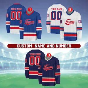 Personalisiertes Team Name & Nummer Hockey Jersey, Benutzerdefinierter Name Hockey Jersey, Hockey Jersey Uniform Für Hockeyfans, Hockeyliebhaber
