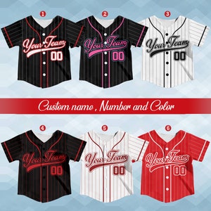 Personalized Team Name And Number Baseball Jersey, Custom Youth Kid Baseball Jersey, Baseball Jersey Uniform For Baseball Fans Lovers