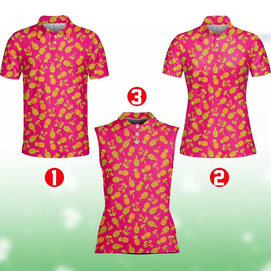 Tropical Pineapple Polo Shirt for Men Women, Summer Beach Golf