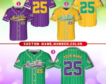 Personalisierte Karneval Baseball Jersey, Name und Nummer Baseball Jersey, Karneval Karneval Jersey, Geschenk für die Familie Matching