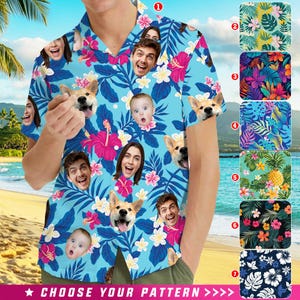 Custom Hawaiian Shirt with Face, Personalized Shirt with Photo, All Over Print Hawaiian Shirt for Men Women Youth, Birthday Face Shirts