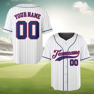 Personalisierter Teamname und Nummer Nadelstreifen Baseball Jersey, benutzerdefinierte Streifenlinie Farbe Baseball Jersey, Baseball Jersey Uniform Baseballfans