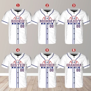 Personalized Family Of the Year Baseball Jersey, Custom Name Number Shirt, Rookie Of The Year Jersey, Family Matching Outfits, Baseball Game