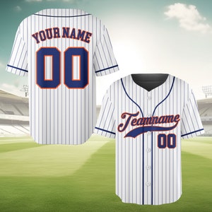 Personalisierter Teamname und Nummer Nadelstreifen Baseball Jersey, benutzerdefinierte Streifenlinie Farbe Baseball Jersey, Baseball Jersey Uniform Baseballfans