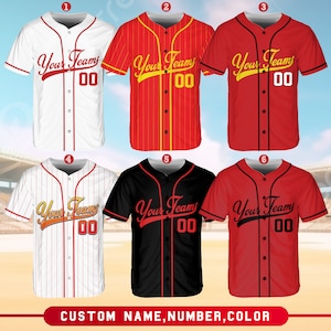 Personalized Team Name And Number Baseball Jersey, Custom Baseball Jersey Shirt, Baseball Jersey Uniform For Baseball Fans Baseball Lovers