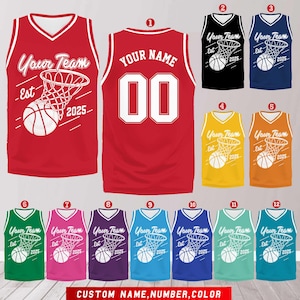 Benutzerdefinierte Basketball Jersey Team Name & Nummer, personalisierte Erwachsene Jugend Kind Basketball Jersey, Spieltag Outfit, benutzerdefiniertes Basketball-Shirt
