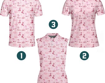 Pink Western Cowgirl Golf Polo Shirt for Men and Women, Cute Sleeveless Cowgirl Rodeo Golf Shirt Button Up, Funny Country Style Shirt